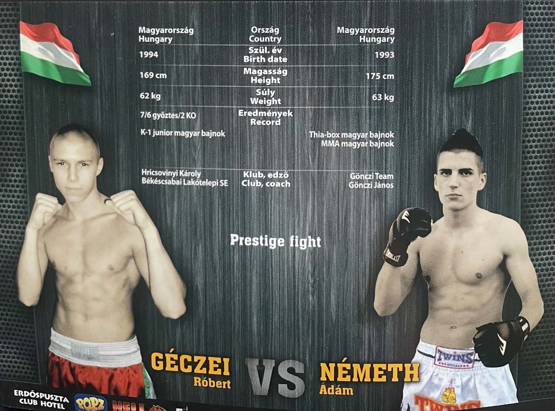 Plakát: Géczei Róbert vs Németh Ádám, Prestige fight